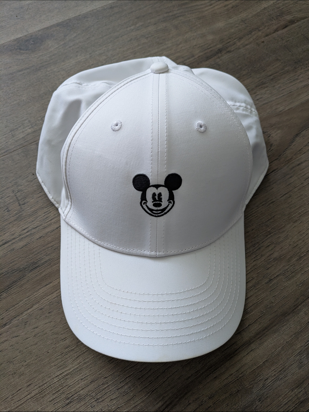 Nike White and Black Dri-FIT Cap with Embroidered Mickey Mouse Logo
